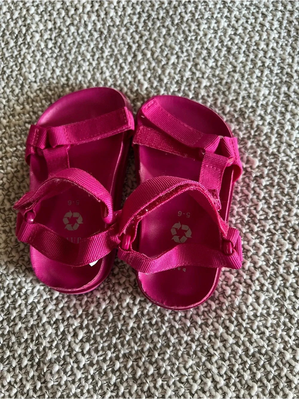 Old Navy White Sandals with Pink Buckles